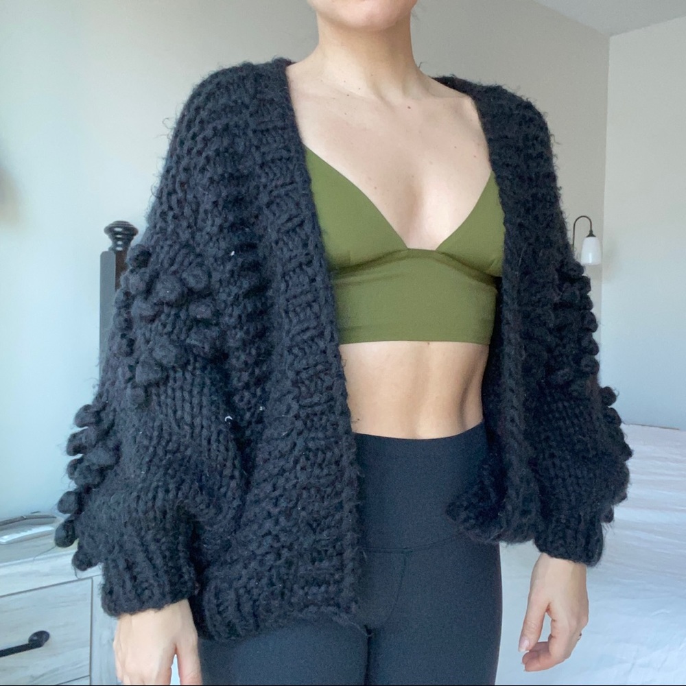 Chunky Black Sweater. Handmade. Size Small.